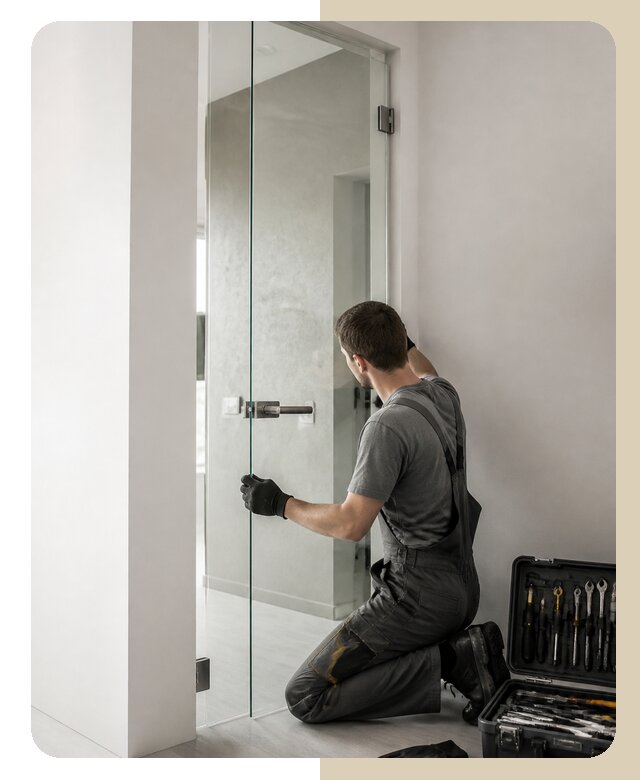 Установка стеклянной двери в Кизилюрте по цене от 7745 р. | ДвериЛегко-Кзт